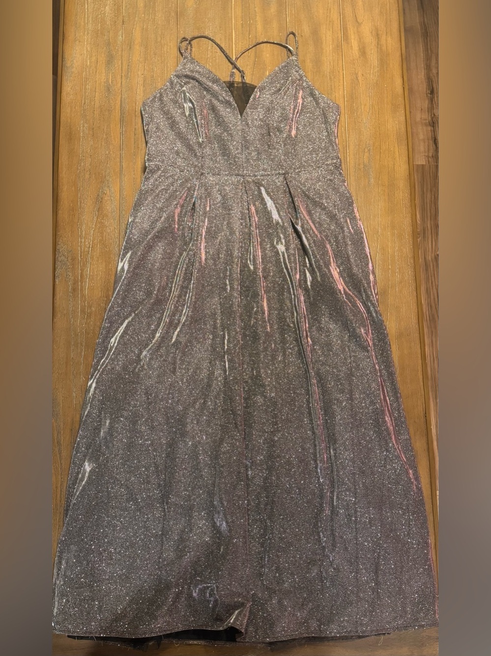 Crystal Doll Sparkle Black and Silver Prom Dress #65